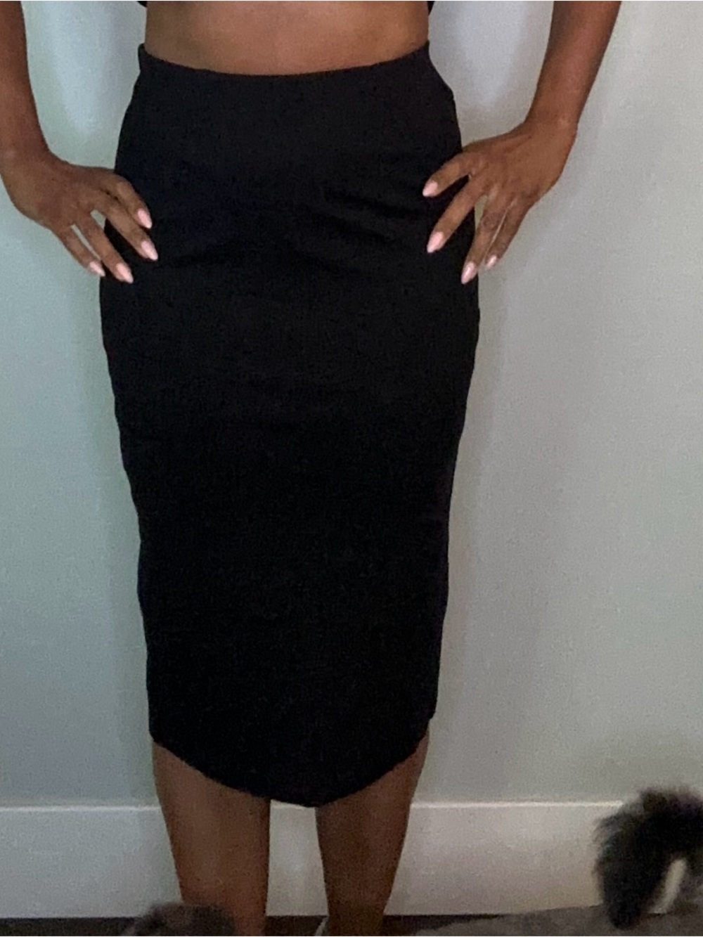 Prologue Black Stretch Pencil Skirt - Sleek Midi Silhouette